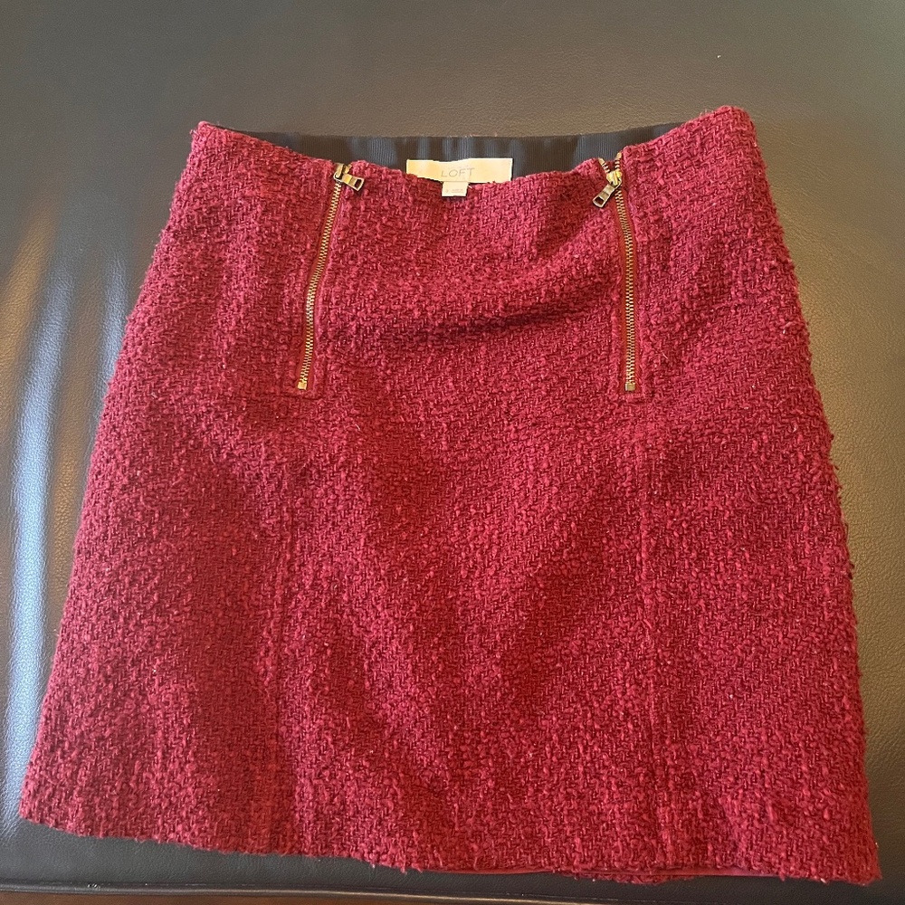 Loft Red Pencil Skirt